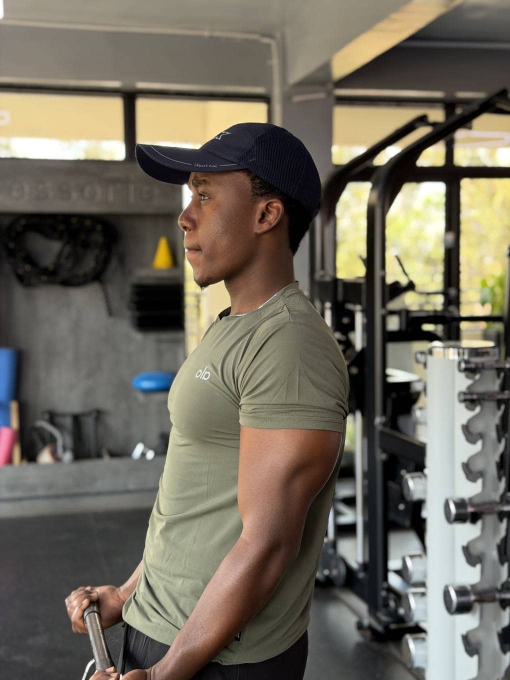 Coach Sabin training in the gym